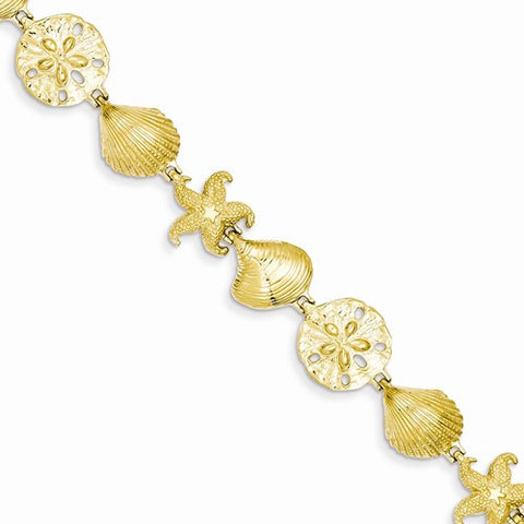 14K Yellow Gold Sea Life Bracelet