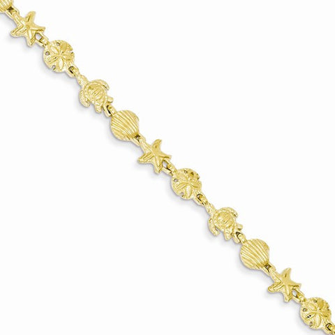 14K Yellow Gold Sea Life Bracelet