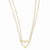 14K Yellow Gold Adjustable Double Strand Heart Ne Necklace