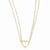 14K Yellow Gold Adjustable Double Strand Heart Ne Necklace