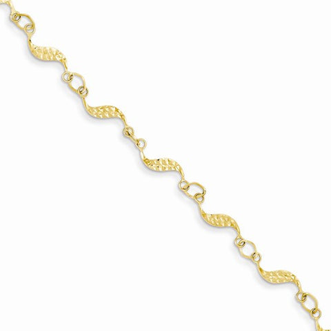 14K Yellow Gold Diamond-Cut Bracelet