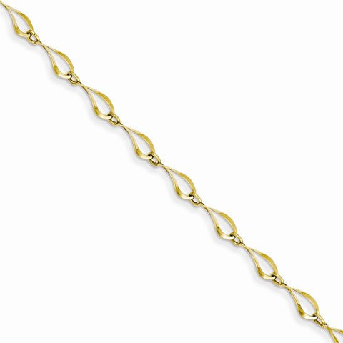 14K Yellow Gold Polished Fancy Link Bracelet