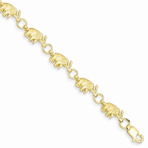 14K Yellow Gold Elephant Bracelet