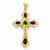 14k Gold Ruby & Emerald Cabochon Cross Pendant, Pendants for Necklace