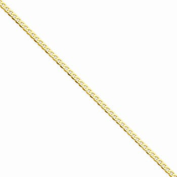 14K Yellow Gold Beveled Curb Chain
