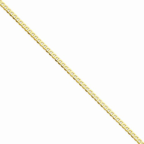 14K Yellow Gold Beveled Curb Chain Bracelet