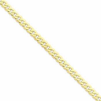 14K Yellow Gold Beveled Curb Chain