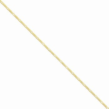 14K Yellow Gold Flat Figaro Chain