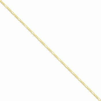 14K Yellow Gold Flat Figaro Chain