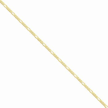 14K Yellow Gold Flat Figaro Chain