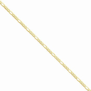 14K Yellow Gold Flat Figaro Chain