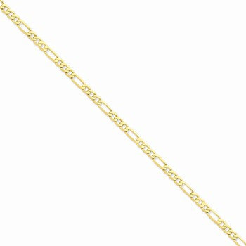 14K Yellow Gold Flat Figaro Chain