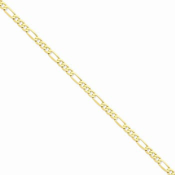 14K Yellow Gold Flat Figaro Chain