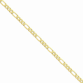 14K Yellow Gold Flat Figaro Chain
