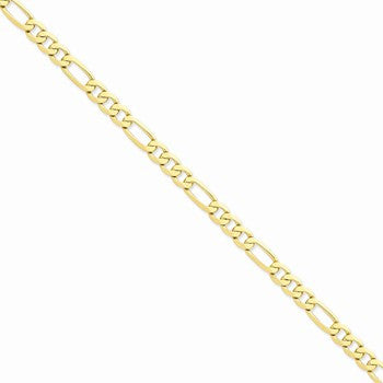 14K Yellow Gold Flat Figaro Chain