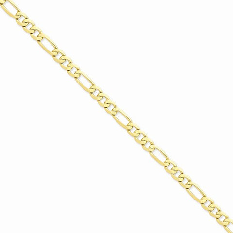 14K Yellow Gold Flat Figaro Chain Bracelet