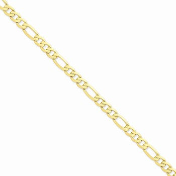 14K Yellow Gold Flat Figaro Chain
