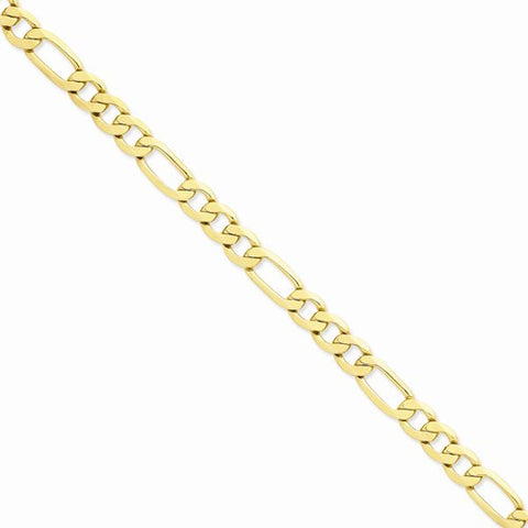 14K Yellow Gold Flat Figaro Chain Bracelet