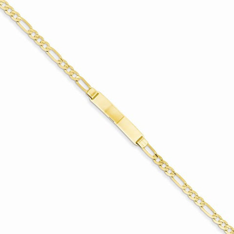14K Yellow Gold Figaro Id Bracelet