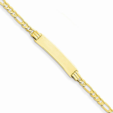 14K Yellow Gold Figaro Id Bracelet