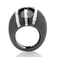 Leslies SS Black /White Adj. Ring