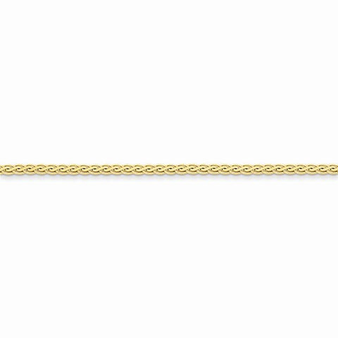 14K Yellow Gold Flat Wheat Chain Bracelet