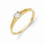 14k Yellow Gold 3mm White Topaz Birthstone Baby Ring