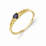 14k Yellow Gold 3mm Sapphire Birthstone Baby Ring