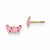 14k Yellow Gold Pink Enameled Butterfly Earrings