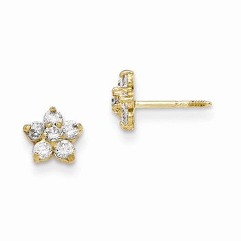 14k Yellow Gold Marquise CZ Star Earrings
