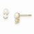 14k Yellow Gold 3.8mm Cultured Pearl & CZ Earrings