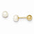 14k Yellow Gold Reversible 4mm Cultured Pearl Gold Ball Earrings