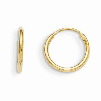 14k Yellow Gold Endless Hoop Earrings