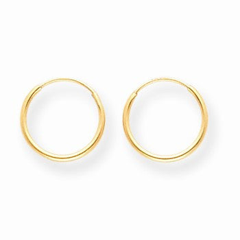14k Yellow Gold Endless Hoop Earrings