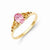 14k Yellow Gold Synthetic Rose Zircon Ring