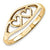 14k Yellow Gold Open Hearts Baby Ring