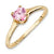 14k Yellow Gold 4mm Pink CZ Heart Baby Ring