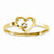 14k Yellow Gold CZ Heart Ring