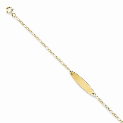 14K Yellow Gold Madi K Figaro Baby Oval Id Bracelet