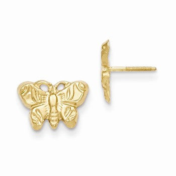 14k Yellow Gold Butterfly Earrings