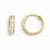 14k Yellow Gold CZ Hinged Hoop Earrings