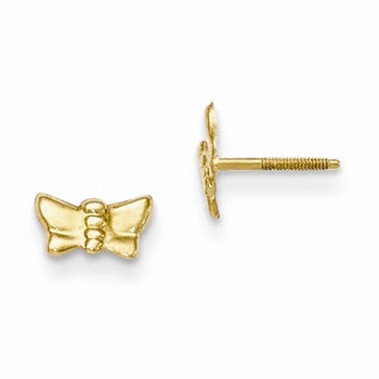 14k Yellow Gold Butterfly Post Earrings