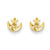 14k Yellow Gold CZ Star Moon Post Earrings