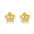 14k Yellow Gold CZ Smiling Star Baby Post Earrings