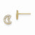 14k Yellow Gold CZ Half Moon Baby Post Earrings