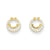 14k Yellow Gold CZ Smiley Face Post Earrings