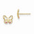 14k Yellow Gold Red White CZ Butterfly Baby Post Earrings