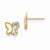 14k Yellow Gold CZ Butterfly Baby Post Earrings