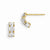 14k Yellow Gold CZ Childrens Three Stone Post Earrings