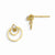 14k Yellow Gold CZ Childrens Circles Post Earrings